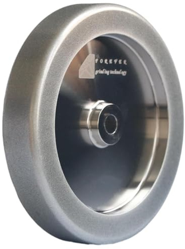 4 in 1 PLUS CBN Schleifscheibe, 8 Zoll Durchmesser, 5/8 Zoll Dorn, 1,5 Zoll Breite mit 1/4 Zoll Radius, zum Schärfen von Drechsel- und HSS-Werkzeugen (Körnung 350)