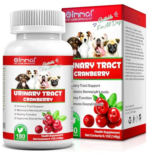 Urinary Tract Treatment for Dogs, 180PCS Natural Dogs Urinary Tract Infection Tablets Supports Bladder & Kidney, Keep Pet Renal Health & UTI Care Dogs, Chicken Flavor