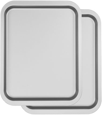 Bakeware Lot de 2 demi-plaques de cuisson à double revêtement anti-adhésif Passe au congélateur et au lave-vaisselle 41 x 32 x 2,8 cm