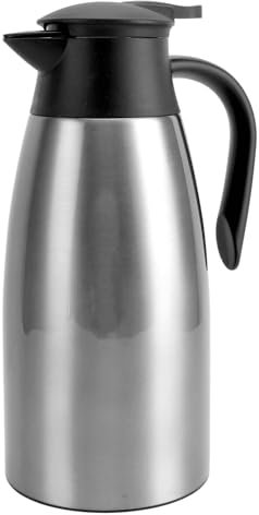 Brocca Isolata, Brocca in Acciaio Inossidabile Caffettiera in Acciaio Inossidabile Caraffa per caffè Sottovuoto a Doppia Parete 2L Argento per Ufficio Ristorante Domestico