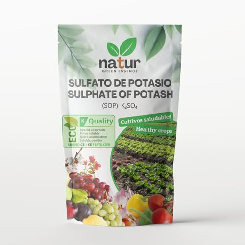 Sulfato Potásico para Jardín y Huerto - Fertilizante de Potásio y Azufre para todo tipo de Plantas Mejora Crecimiento y Producción, Nutriente esencial 250g
