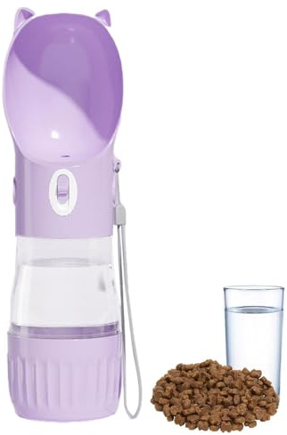 Botella de agua para perros, botella de agua de viaje para mascotas,FUGA 2 en 1 Water Bowl | Suministros portátiles al aire libre para animales pequeños, alimentos para beber animales pequeños para