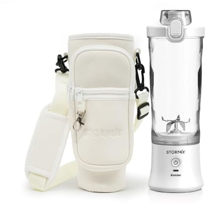 STORMIX Blender Blender Pack & Isolerad påse - Kraftfull mixer 150 W - 6 blad i rostfritt stål - smoothies, shakers, pilerad is - USB-C uppladdningsbar - värmeisolerande fodral - enkel transport