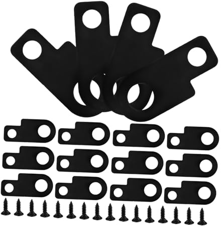 Metall Pedalboardhalterungen 16 Satz für E-gitarren Effektpedale | Metall, Schwarze Schrauben, Kompakte Bauweise, Stabile Mechanik, Schnelle Montage, für Hobbyisten und Profis