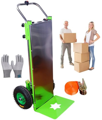 pealiritansemen Carretilla Eléctrica para Subir Escaleras, Brazo De Soporte En Forma De S, Carga Máxima De 400 KG, 1500 W, Plegable, para Uso Familiar, Logística Y Almacén, con Indicador De Potencia