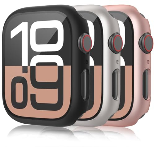 3 Pack Hard Case for Apple Watch Series 10 Screen Protector 46mm, Shockproof Scratch Resistant Protective Replacement Cover for iWatch 10