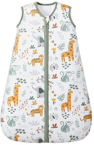 FIEMOL Saco de dormir para bebé de 2,5 tog, 18-24 meses, saco de dormir de algodón para invierno, saco de dormir para recién nacidos y bebés, manta cálida con cremallera de 2 vías, jirafa