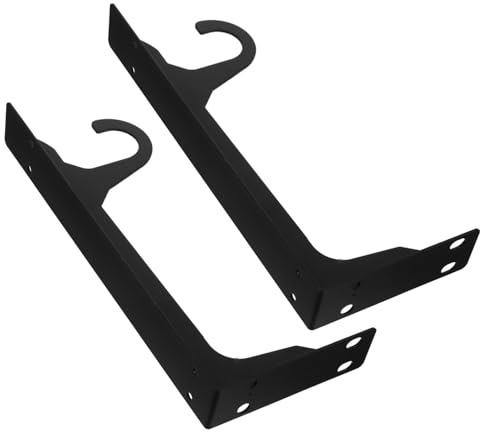 FIXOSHEE 2ensembles Supports Étagère Lourds Invisibles Avec Crochets Noir Fixation Murale Robuste Pour Cuisine Bureau Salle De Bains Équerres Multifonctions Pour Étagères Flottantes