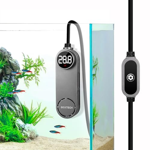 boxtech Beta akvarium värmare – nedsänkbar akvarium värmare 75 W för sköldpaddstank med LED digital skärm, extern temperaturkontroll för 8 till 17 gallon tankar