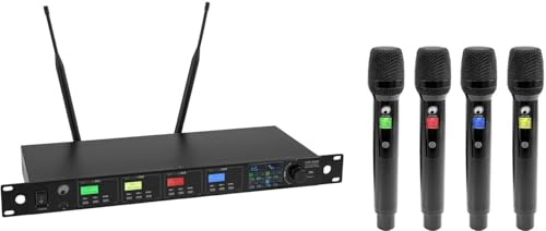 OMNITRONIC UHF-604 4-Kanal Funkmikrofon-System 823-832/863-865 MHz
