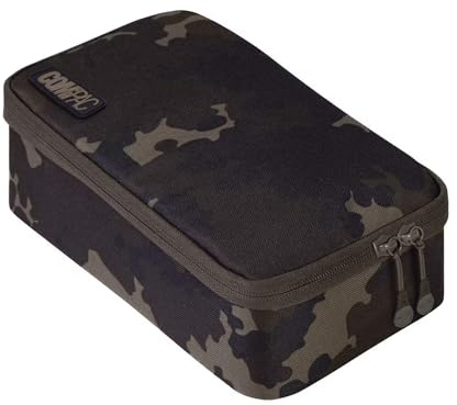 Korda Compac 140 Angeltasche | Dark Kamo – Tackle Pouch 140 – Große 600D Dark Kamo Angelausrüstung, halbstarr, wasserabweisend, doppelte Reißverschlüsse, kompatibel mit großen kompakten Taschen