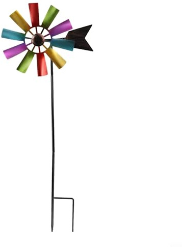 Molino de viento de metal giratorio de 360 grados para decoración de jardín y patio, escultura al aire libre de 73 cm de alto con movimiento dinámico en el viento