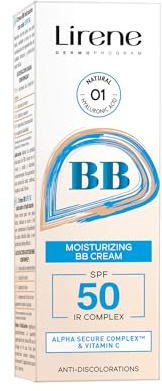 Lirene - BB Cream - Tinted SPF 50 - Sun Protection & Moisturising for Every Day - Evens Skin Tone, Helps Reduce Discolouration, Hydrates & Adds Radiant Glow - 30 ml - 01 Natural