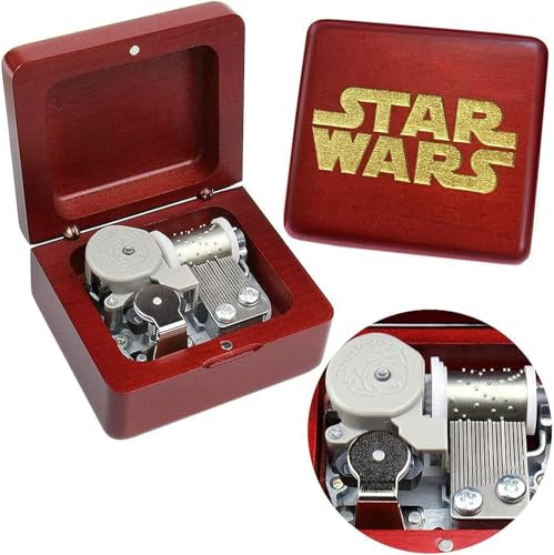 Sinzyo Scatola Musicale Meccanica Scatola Musicale d'Epoca Regalo di Natale di San Valentino(Star Wars-Scatola di Legno Rossa)