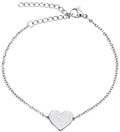 Nuoli® Armband Herz (15 + 5 cm) Herz Armkettchen für Damen