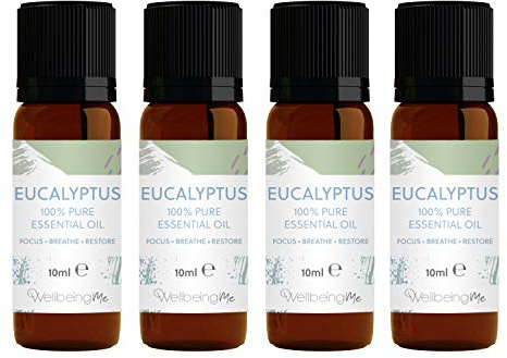 WellbeingMe Eucalyptus 100% Pure Essential Oil Multipack (4 x 10ml) | A Natural Decongestant - Ideal for Colds & Flu