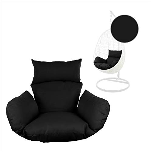 Kideo® Sitzkissen für Hängesessel, Swing Chair Kissen, Ersatzkissen, Wechselkissen, waschbar, 2-teilig, schwarz (Nest, 9999 Black)