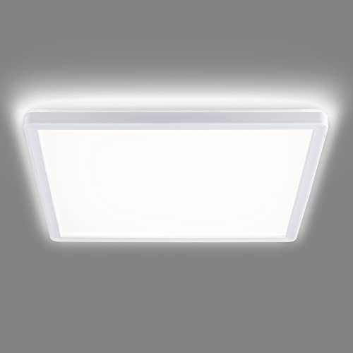 Navaris LED Deckenleuchte mit Hintergrundbeleuchtung - dimmbar - 18 Watt - 29,3 x 29,3 x 2,8cm - 4000K - LED Deckenlampe Panel ultra flach quadratisch