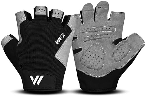WESTWOOD FOX Gym Gloves Fitness Training Anti Slip Shock-Absorbing Weight Lifting Gloves Breathable Workout Support for Men Women Cycling Exercise (XL, Without Wristband)