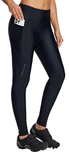 baleaf Women's Bike Pants 4D Padded High Waisted Cycling Tights Black M