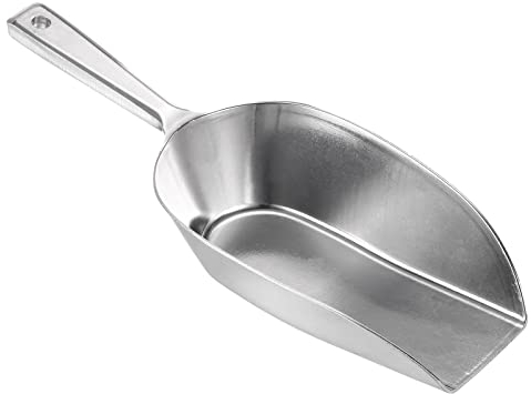 PATIKIL Ice Scoops, Aluminum 9.65 Small Ice Maker Flour Cereal Sugar Utility Shovel for Kitchen Bar Party, Silver Tone