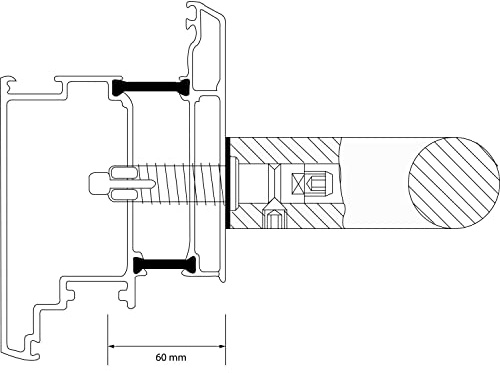 KWS 8B738060000 Befestigungszubehör S23 einseitig, Türbeschlag für Holz, Kunststoff und Aluminium Türgriffe, Edelstahl matt, Silber