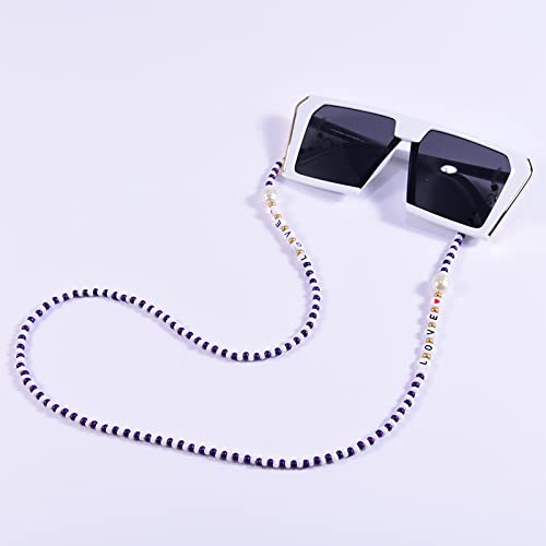 Brillenkette Perlen-Buchstaben-Korn-Brillenkette Für Frauen Arbeiten Modische Liebhaber-Brillen-Lese-Sonnenbrille-Hängende Hals-Ketten-Lanyard-Halter 20Ky1222-6 Um