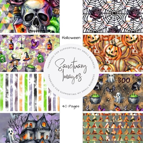 Halloween Scrapbooking Paper: Decorative Craft Paper Pad Supplies, Junk Journaling, Scrapbooking, & Crafting Projects - Double Sided 8.5 x 8.5