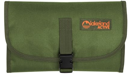 Lakeland Active Eskdale Trousse de toilette de voyage pliable à suspendre pour homme et femme, vert mousse, Taille unique, Trousse de toilette