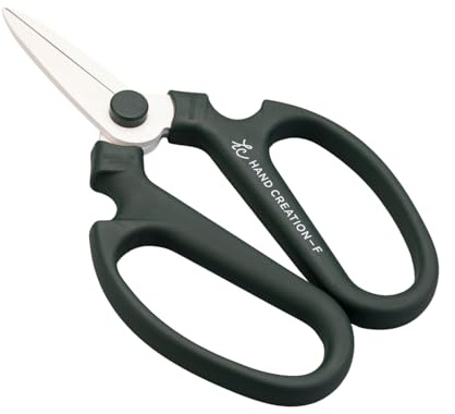 Japanese Floral Scissors – SAKAGEN Hand Creation Flower Shears for Floral Design, Ikebana & Gardening, Made in Japan, Large Size Model F-180 (Moss Green)