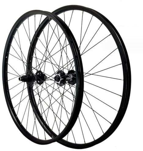 ZECHAO Mountainbike Räder Aus Aluminiumlegierung mit Scheibenbremse 26 27,5 29 Zoll,32 Löcher Steckachse 12 Gänge Vorder Und Hinterrad 1,5–2,6 Zoll Reifen (Color : Black, Size : 29inch)