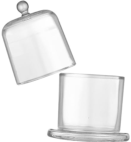 DECHOUS Recipiente De Vidrio Tapa y Cúpula Transparente, Frasco Pequeño De 120 Ml para Mantequilla y Dulces, Copa para Vela Decorativa, Adecuado para Aromaterapia y Decoración del Hogar