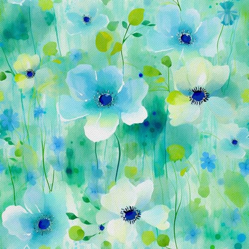 HEKO PANELS Stoff Oxford wasserdicht, Blumen, 1 Meter 155 x 100 cm | Dekostoffe zum Nähen und Handwerken, blickdichte Möbelstoffe, Nähstoffe DIY, als Meterware erhältlich