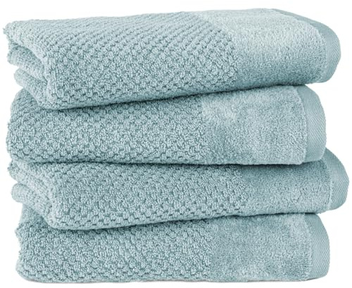 Pure Label Handtuch 50x100cm 4er-Pack aus 100% Baumwolle - Türkis | Waschbar bis 60°C, trocknergeeignet - weich & saugstark