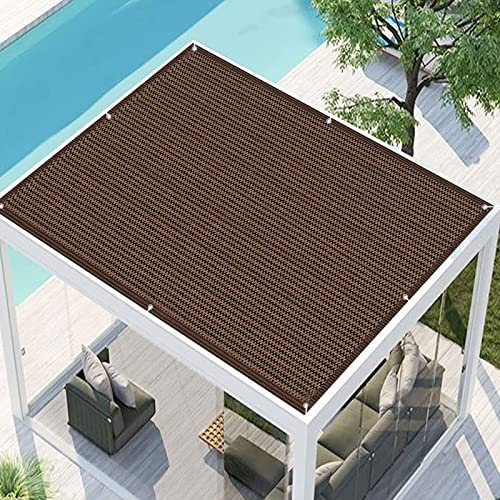 Toldo de protección solar para exteriores, 2,5 x 3,5 m, protección UV, 95% de bloqueo solar para jacuzzi, refugio con accesorio, ideal para jardín, patio y fiesta, color marrón