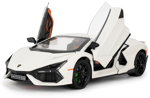 Lamborghini Reventon Toy Car Age 3+, 1/24 Model with Sound, Light and Pullback Function, Collectible Gift for Children (White)