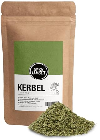 Spicy Welt Cerfeuil Séché (100g) – Feuilles de Cerfeuil Coupées | Pour Omelette, Potage, Poisson & Sauce Ravigote | Fines Herbes aux Notes Anisées | 100% Naturel, Sans Additifs