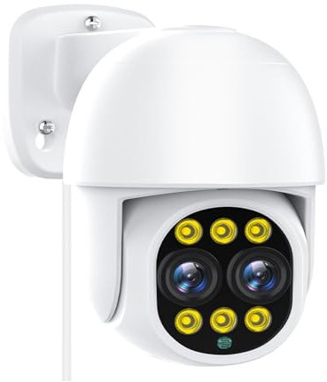 AUBEST Telecamere di Sicurezza, Telecamera IP Poe 4K 8MP HD Telecamera PTZ for Esterni Doppia Lente Zoom 8X Telecamera CCTV di Sicurezza Rilevazione di Movimento Video sorveglianza