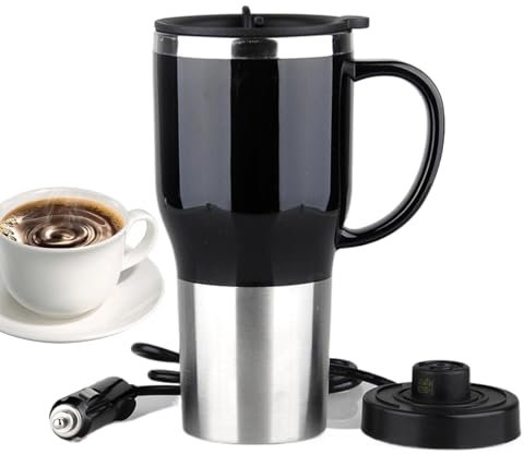 450 ml Coffee Kettle, Portable Coffee Tea Cup, Stylish Travel Mug, Hot Water Kettle, Electric Coffee Cup, Car Cup Warmer, Travel Tea Brewing Cup, Heating Cup with Handle, Coffee Maker for Car