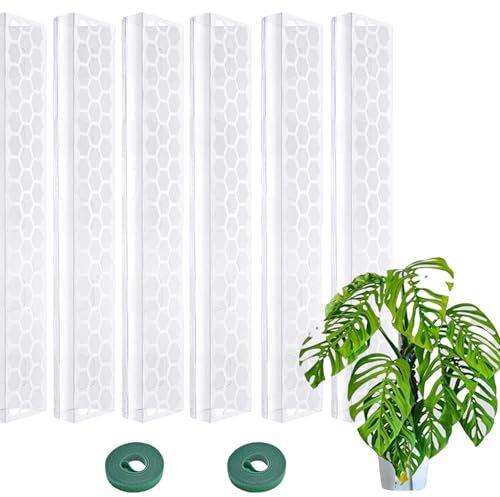 Teksome Moosstange Monstera Pflanzenstütze, 43,2 cm, stapelbare Moospflanzenstange, Kletterpflanzenständer, transparent, Monstera-Pflanzenstütze für Monstera, grüner Efeu, Geldbaum