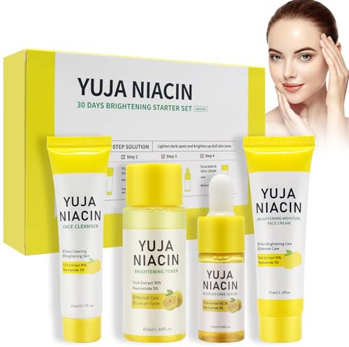 MINGRUO Set Per La Cura Della Pelle, 4 pezzi per la cura della pelle del viso, Kit di idratazione per la pelle, Set Per La Cura Della Pelle Idratante Da Donna, set di idratazione Yuzu da viaggio