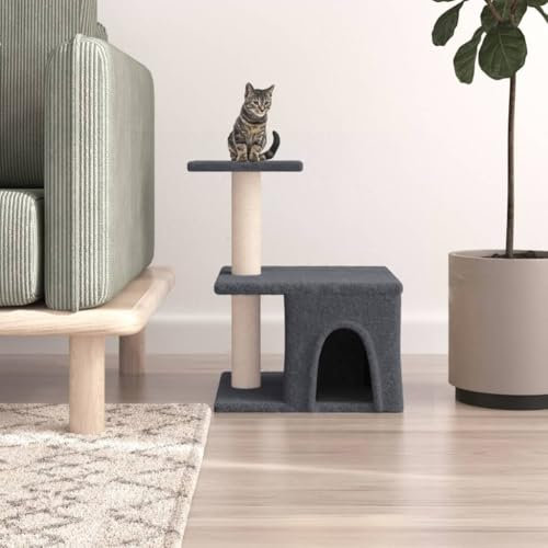 Brokky Rascador para Gatos con Postes de sisal Gris Oscuro 48 cm Recambio Rascador para Gatos