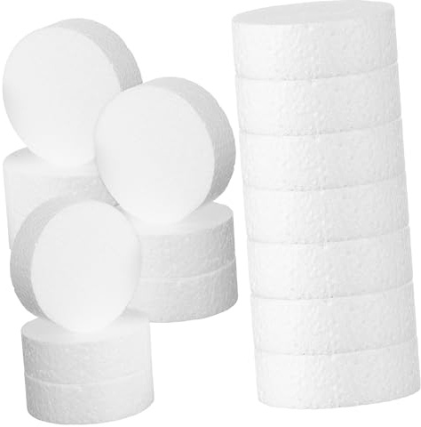 PLAFOPE 24pcs Round Foam Discs Lightweight Crafting Circles for DIY Projects Decorating and Modeling High-Density Foam for Durable Use
