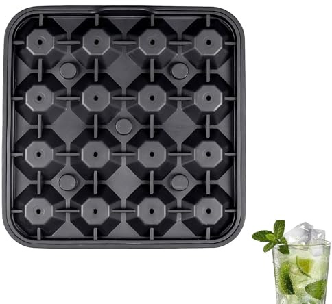 CONGGUAN Silicone Diamond Ice Cube Tray with Lid, Large Whiskey Ice Mold for Cocktails, Easy Release Reusable Ice Cube Tray for Freezer