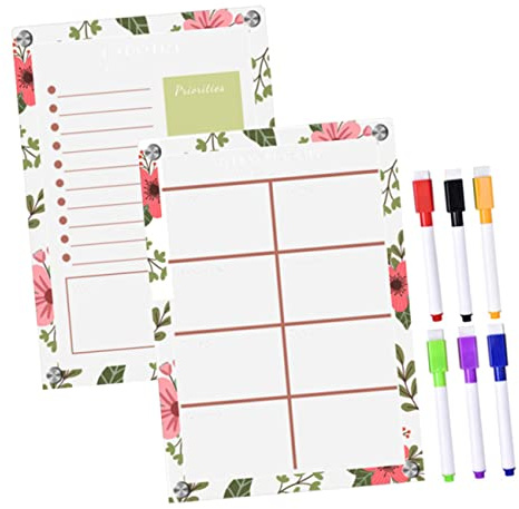 Gadpiparty Kühlschranktafel Magnetische Schreibtafel Für Kühlschrank Trocken Abwischbare Acryltafel Kleine Tafel Für Kühlschrank Wochenplanertafel To-do-listentafel