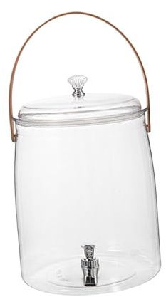 JISADER Getränkespender mit Zapfhahn, Getränkespender mit wasserdichtem Edelstahlhahn, Drink Dispenser, Retro Saftspender Gastro für Geeiste Säfte, Wasser, Hausgemachte Getränke, Partys, 10l