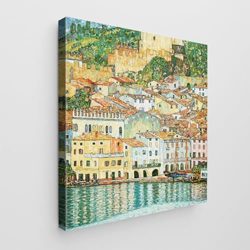 Giallobus - Gemälde - Gustav Klimt - Art Klimt - Standardleinwand - 70x70-13 - Malcesine sul Garda - Bereit zum Aufhängen - Moderne Gemälde