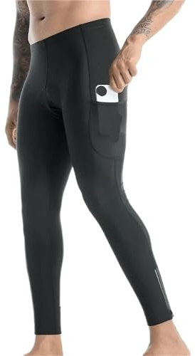 GIYXHU Radlerhosen Winter-Radsporthose mit Gesäßtasche, 5D-Gel-gepolsterte Herren-Fleece-Sport-warme Lange Hose, Rennrad-, Ski-, Motorrad-Fahrradhose(4XL)