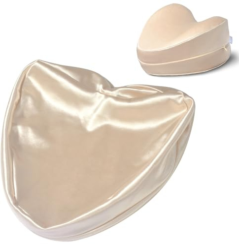 Zelimun Housse de coussin pour genou 24,9 x 24,9 x 15 cm, taie d'oreiller de rechange pour coussin de genou en forme de cœur (champagne)