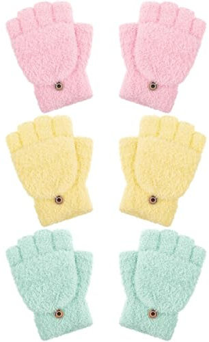 Geyoga 3 Fingerlos Handschuhe | Winter Thermohandschuhe, Warme Wandelbare Flip Fäustlinge, Mit Fingerlos Design, Für Kalte Wintertage